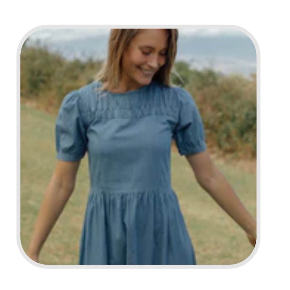 Neuflora Light Blue Denim Midi Dress with Sleeves